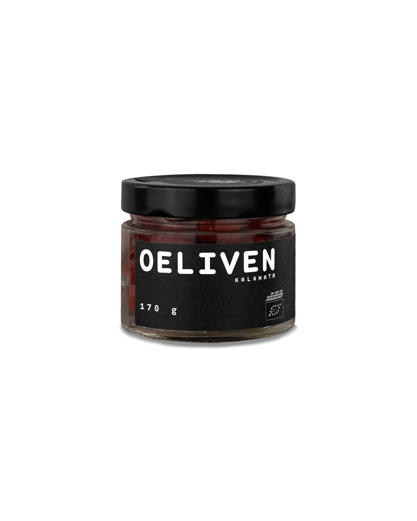 OELiven Kalamata 170 g - Bio Oliven schwarz, mit Oregano