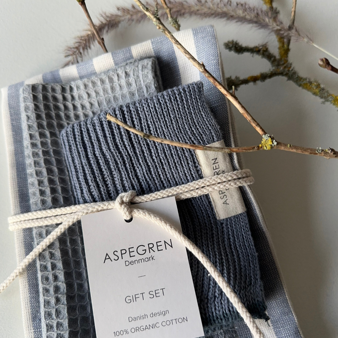 Geschenkset - 100% Bio-Baumwolle - 3er-Set - Meersalz