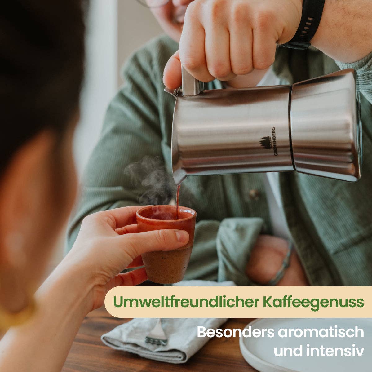 Edelstahl Espressokocher 4 Tassen (200 ml) | Induktion