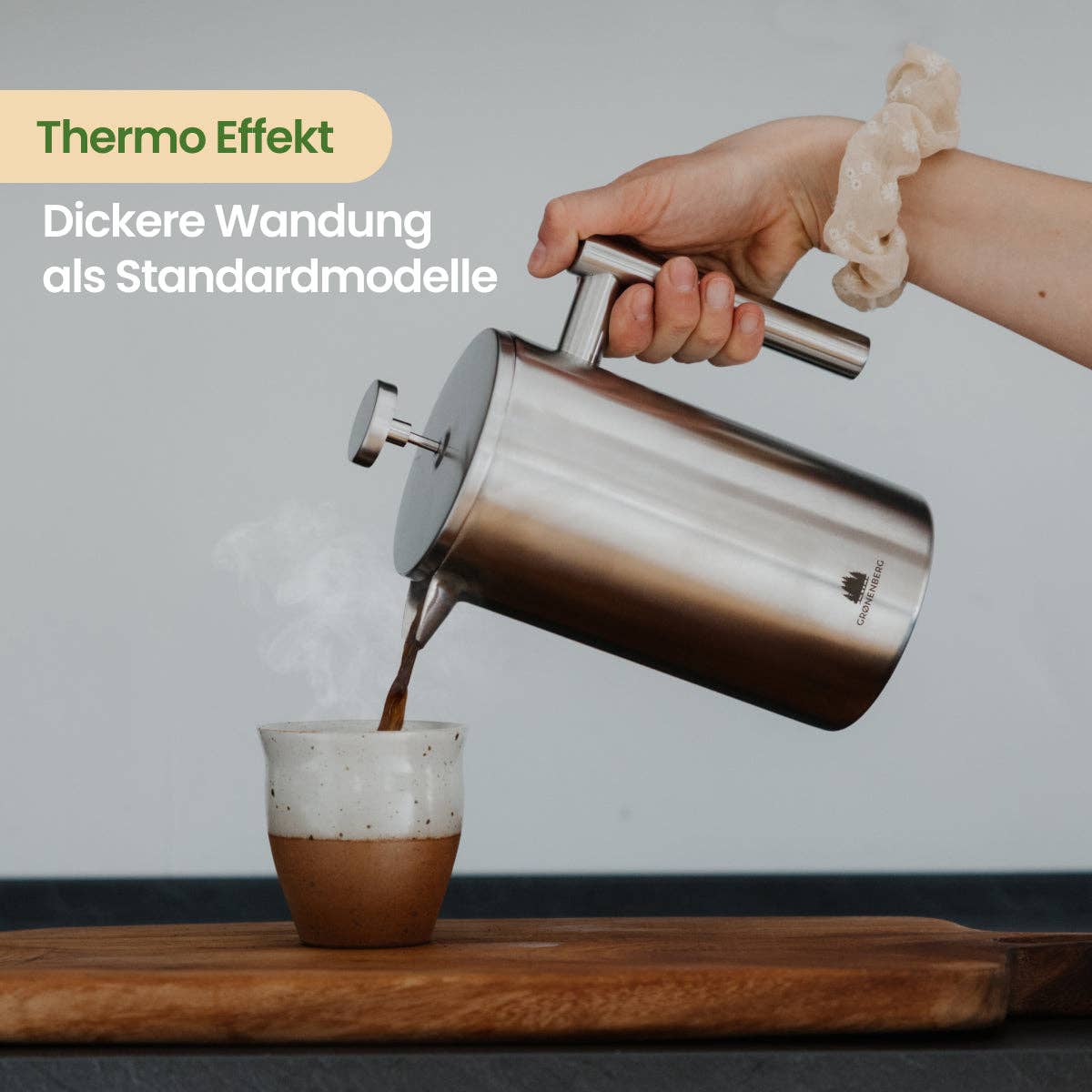 Edelstahl French Press 0,35 Liter inkl. Ersatz-Filter