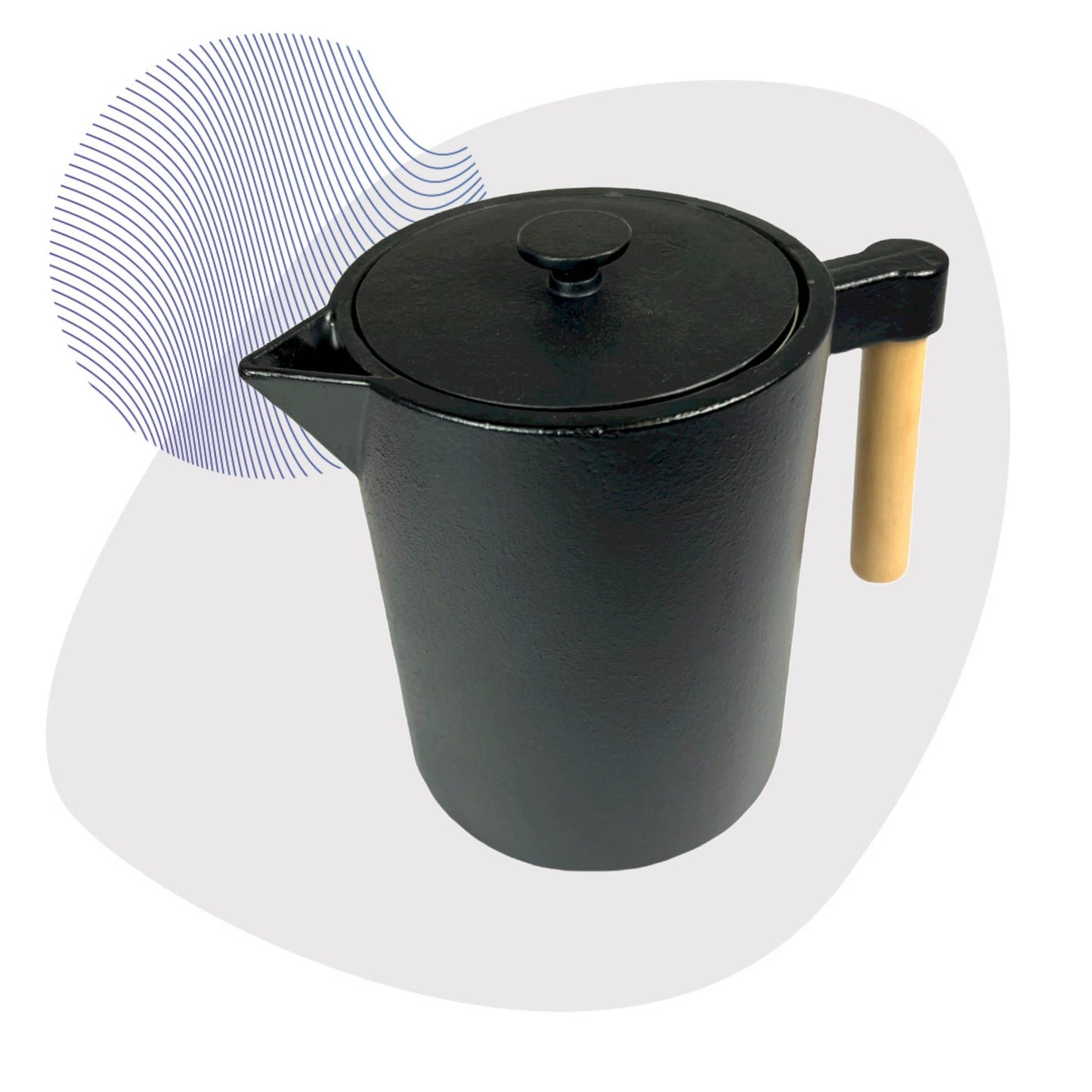 Kohi Teekanne aus Gusseisen, 1,2l schwarz