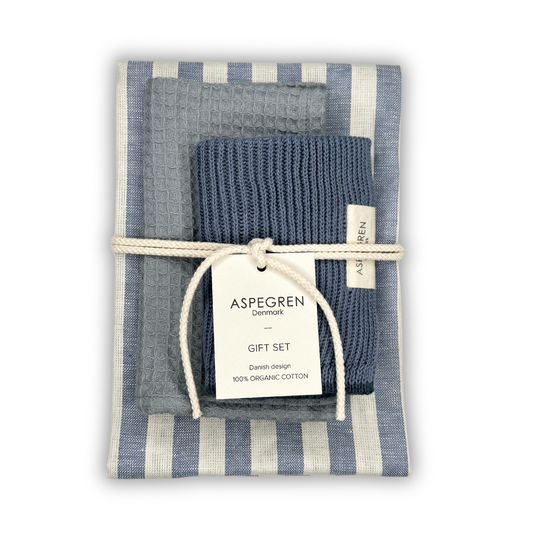 Geschenkset - 100% Bio-Baumwolle - 3er-Set - Meersalz