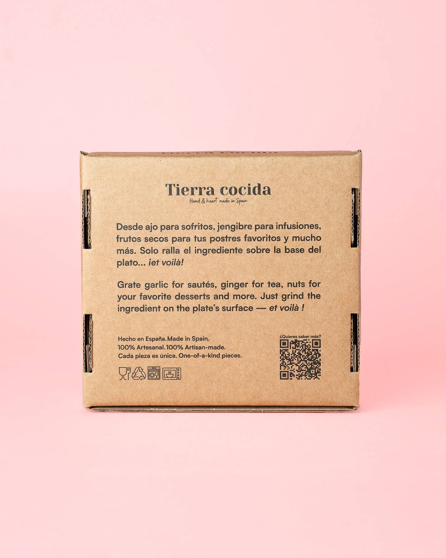 Kleine Keramikreibeplatte / Pastellrosa VALENTINA