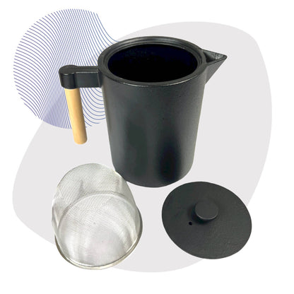 Kohi Teekanne aus Gusseisen, 1,2l schwarz