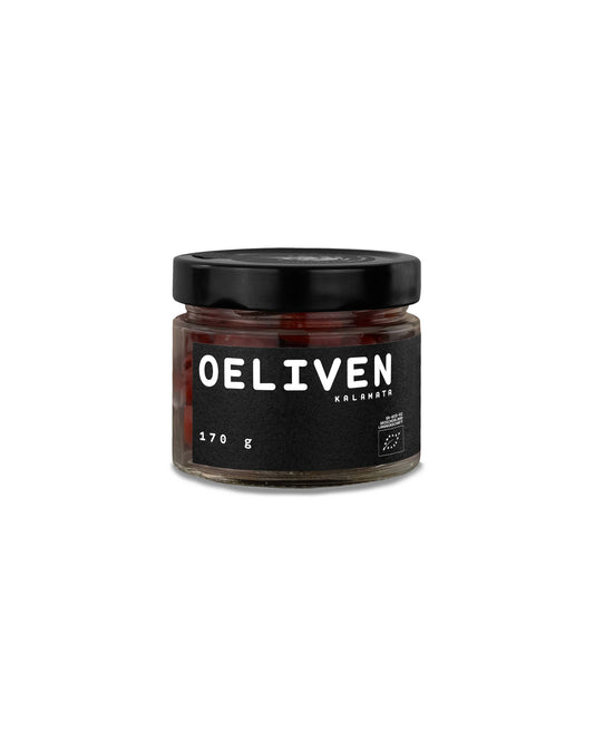 OELiven Kalamata 170 g -  Bio Oliven schwarz, mit Oregano