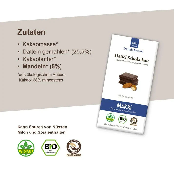 Makri | Dattel Schokolade Dunkle Mandel