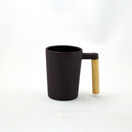Teecup 8.5H Eisen mit Holz schwarz