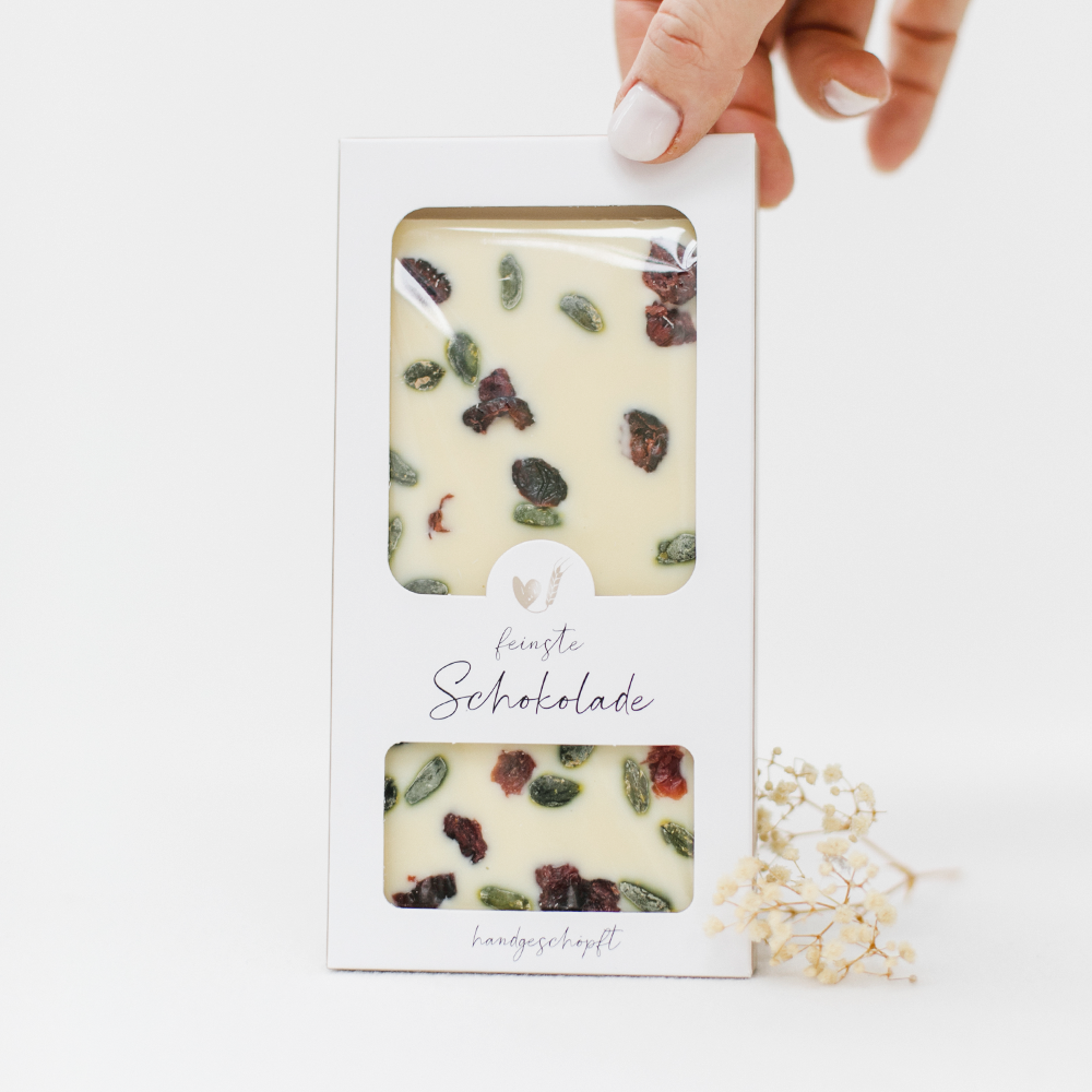 Vegane Schokolade - Pistazie & Cranberry