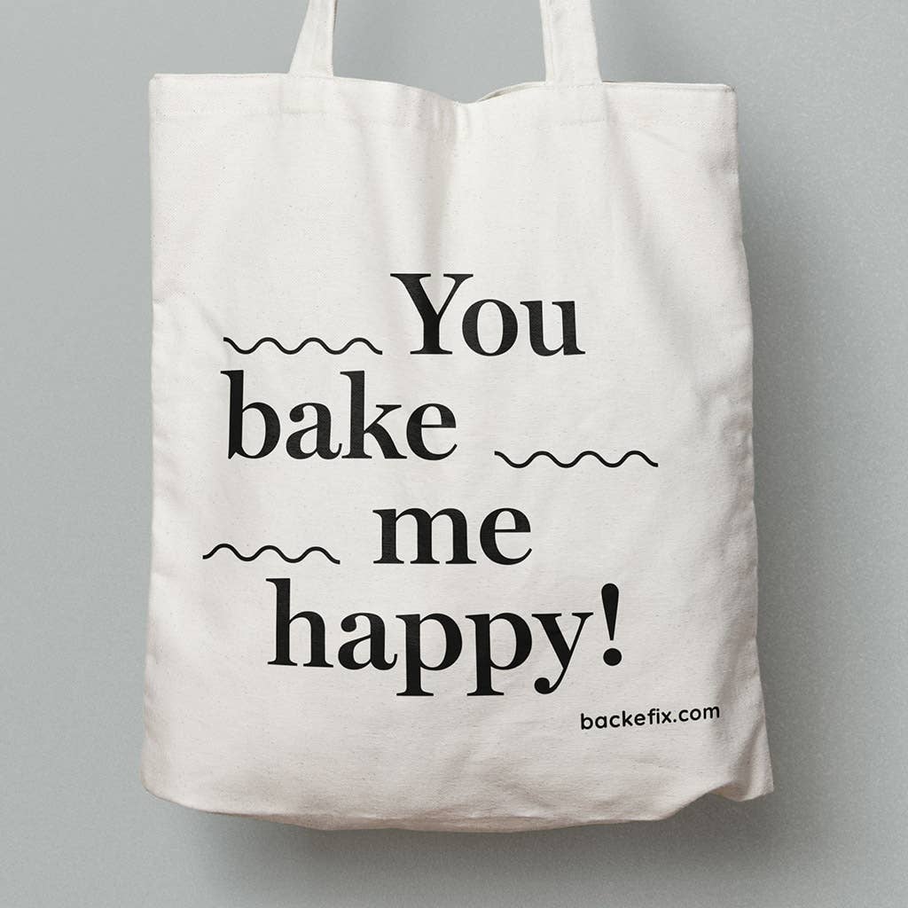 Backefix | Baumwolltasche – You bake me happy!