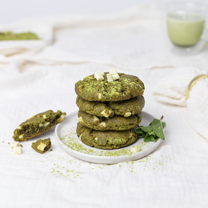 Backmischung Matcha-Cookies mit weißer Schokolade