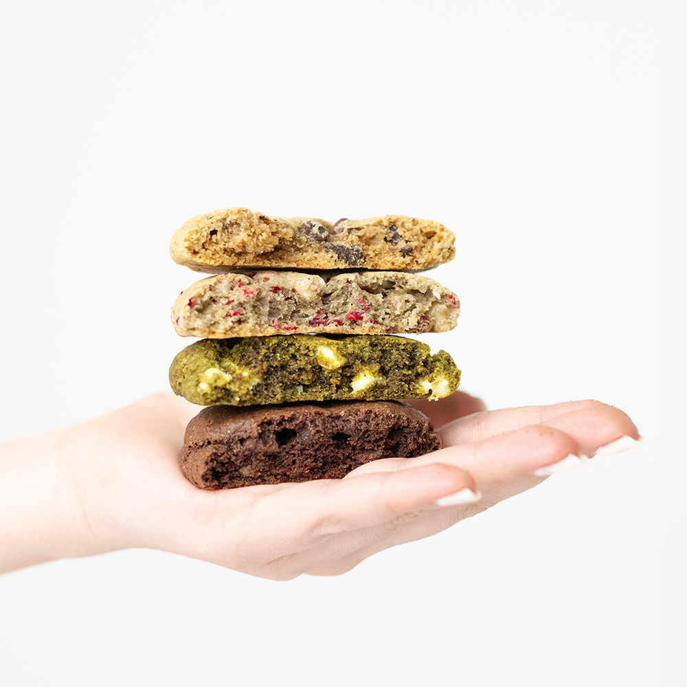 Backmischung Matcha-Cookies mit weißer Schokolade