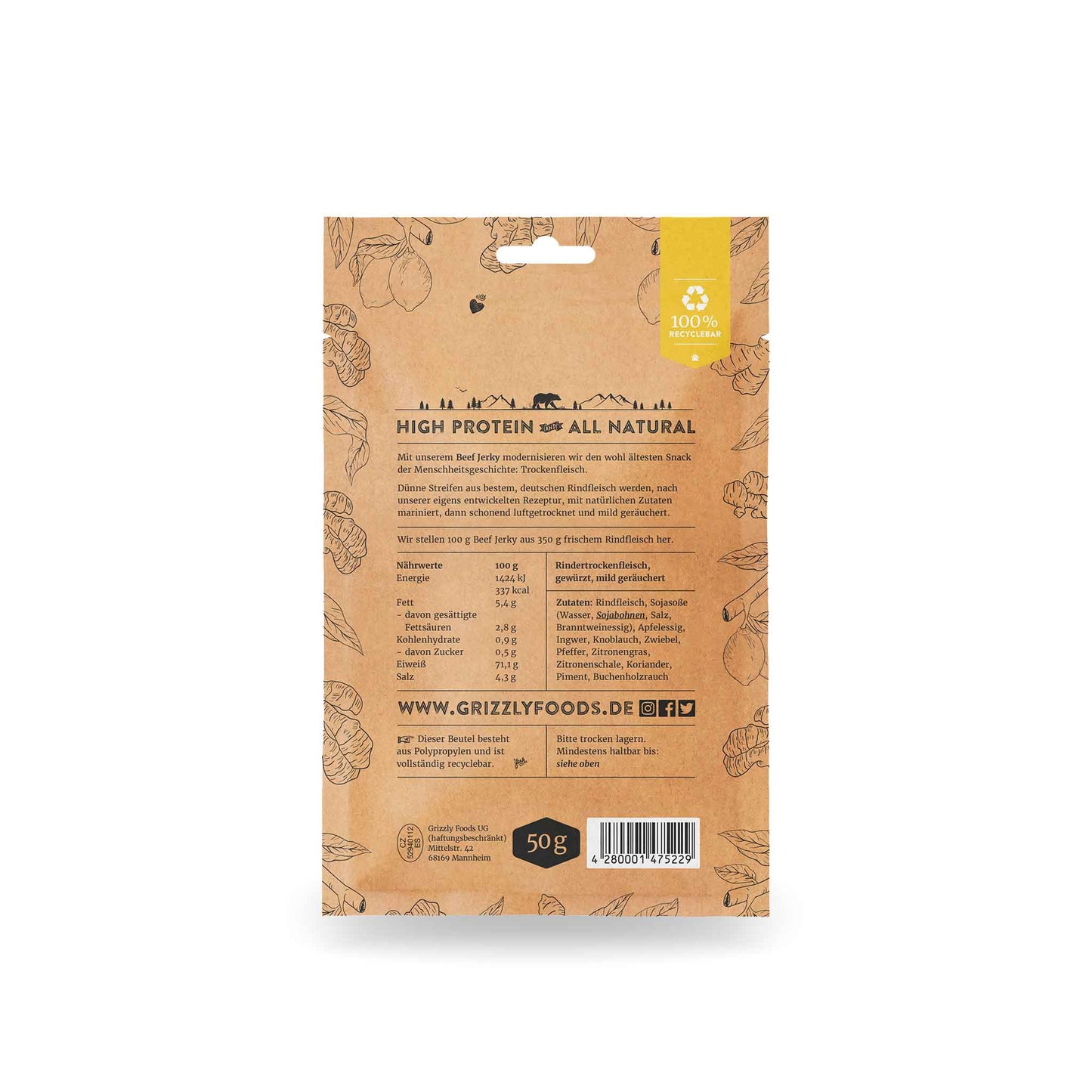Beef Jerky - Lemon Ginger