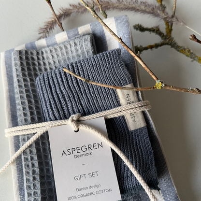 Geschenkset - 100% Bio-Baumwolle - 3er-Set - Meersalz