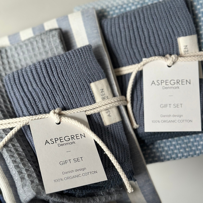 Geschenkset - 100% Bio-Baumwolle - 3er-Set - Meersalz