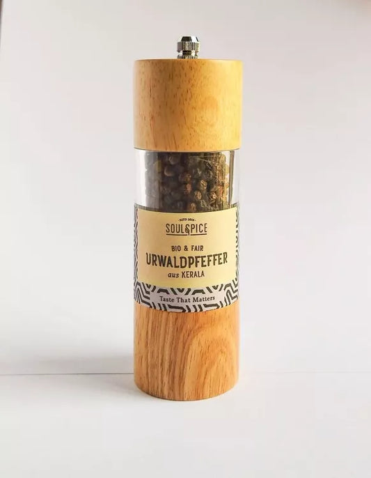 SoulSpice | Pfeffermühle Holz mit schwarzem Urwaldpfeffer