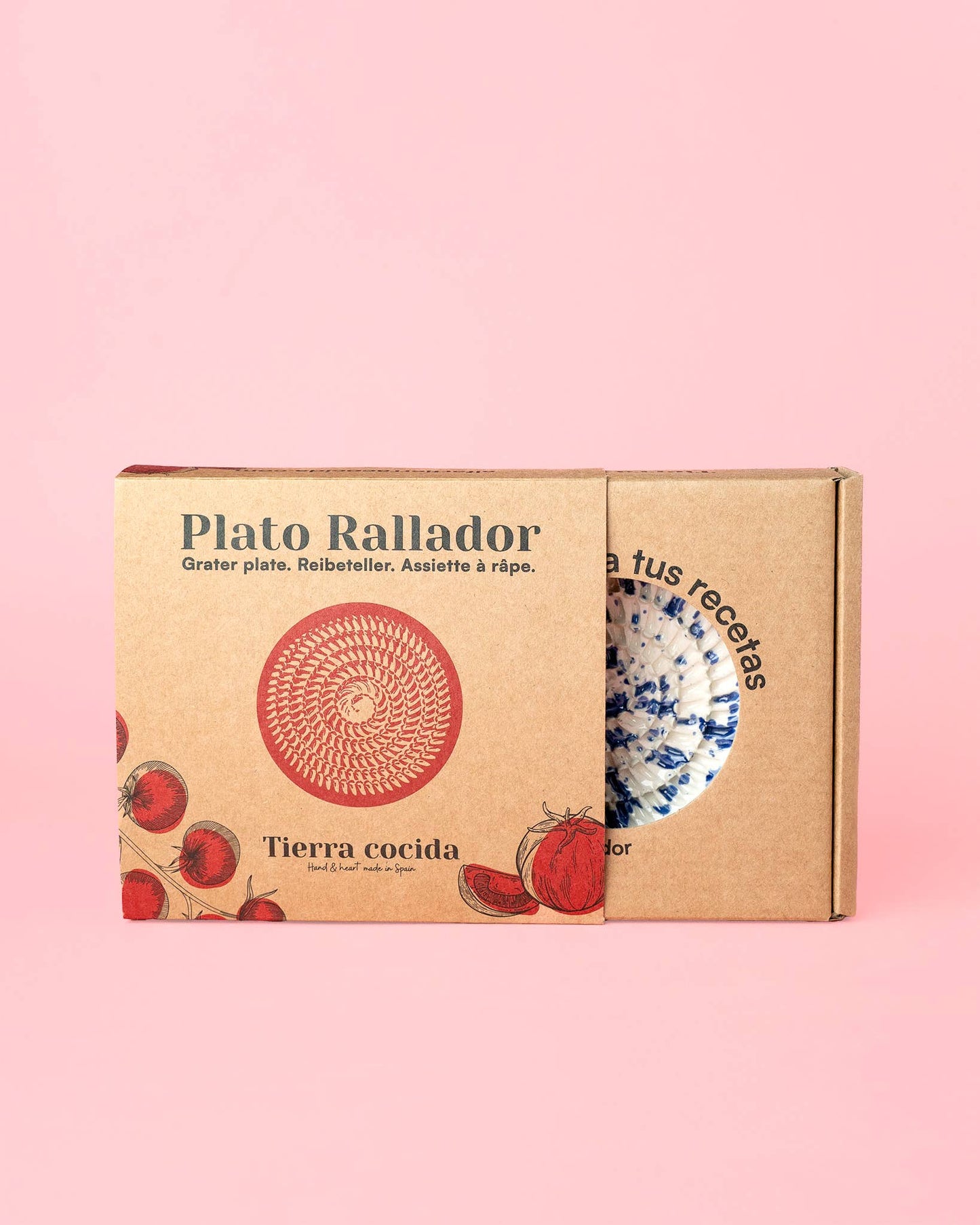 Kleine Keramikreibeplatte / Pastellrosa VALENTINA
