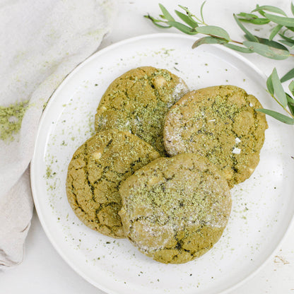 Backmischung Matcha-Cookies mit weißer Schokolade